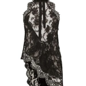 Dolce & Gabbana floral-lace asymmetric blouse