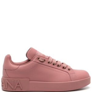 Dolce & Gabbana embossed-logo leather sneakers
