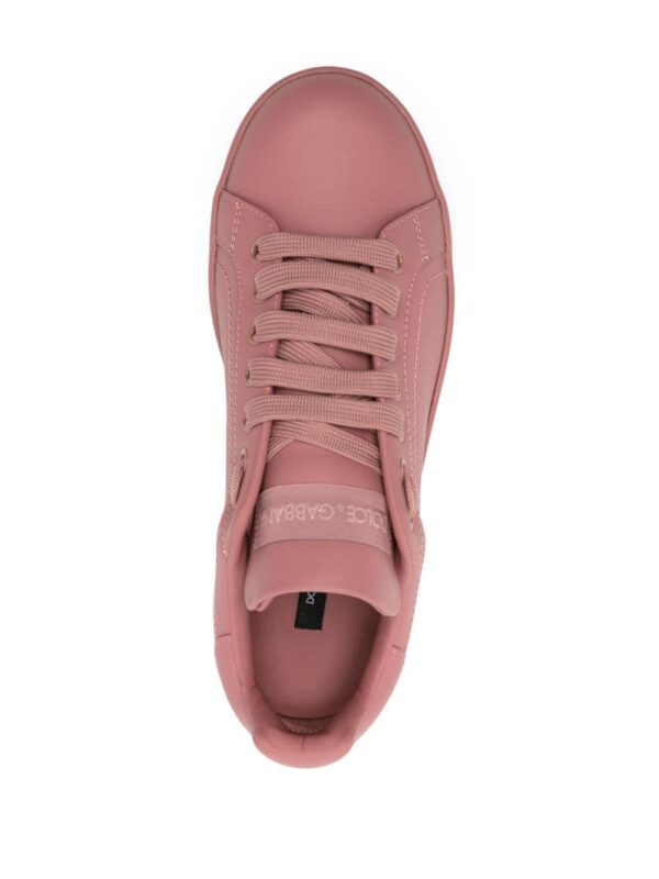 Dolce & Gabbana embossed-logo leather sneakers - Image 4