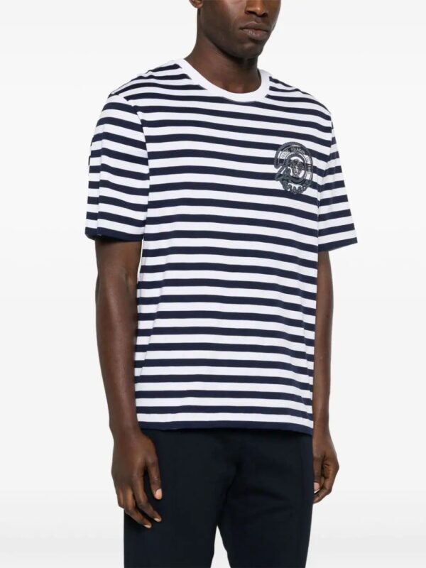 Versace  Medusa-embroidered striped T-shirt - Image 3