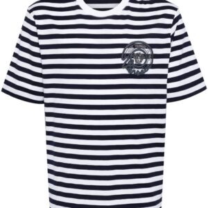 Versace Medusa-embroidered striped T-shirt