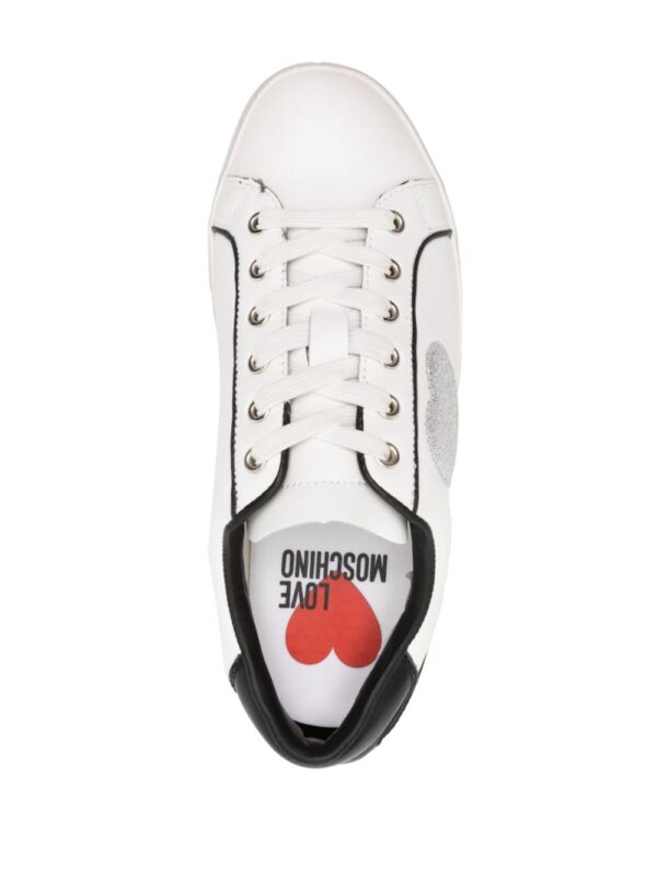 Love Moschino heart-patch leather sneakers - Image 4