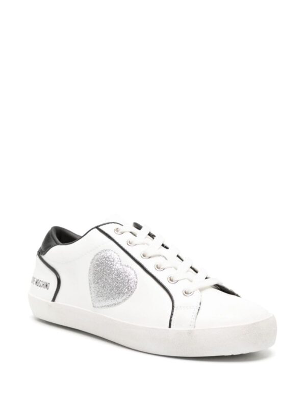 Love Moschino heart-patch leather sneakers - Image 2