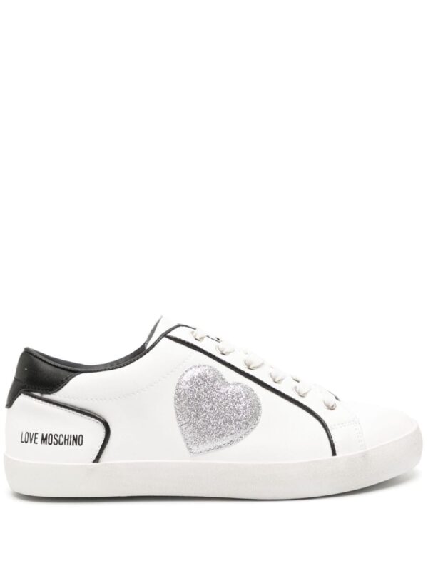 Love Moschino heart-patch leather sneakers
