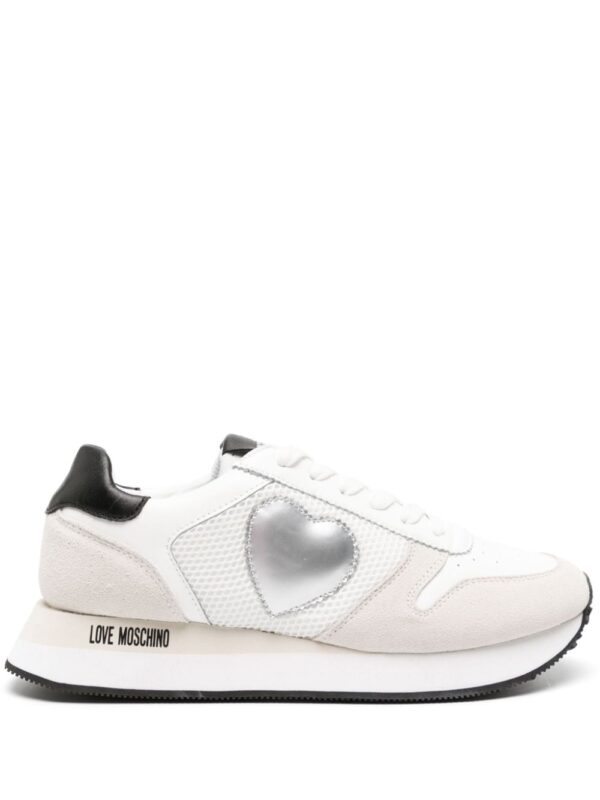 Love Moschino heart-patch leather sneakers