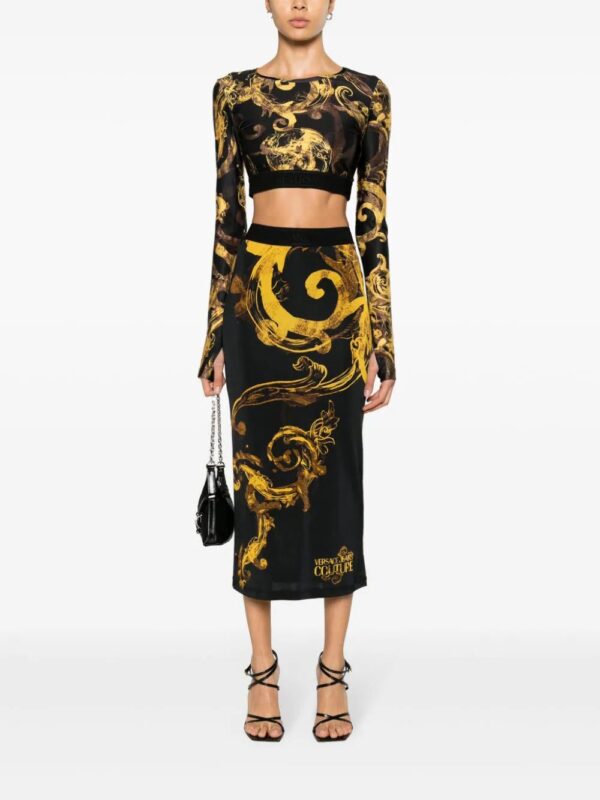 Versace Jeans Couture  baroque-print midi skirt - Image 2