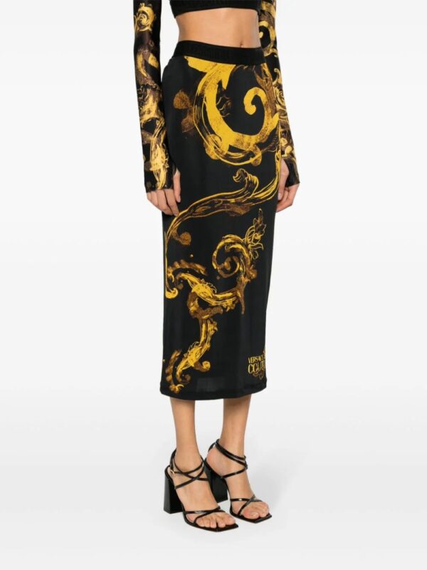 Versace Jeans Couture  baroque-print midi skirt - Image 3