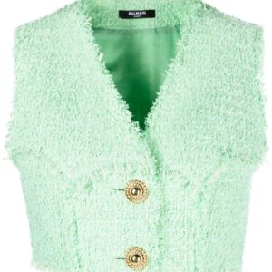 Balmain tweed cropped vest