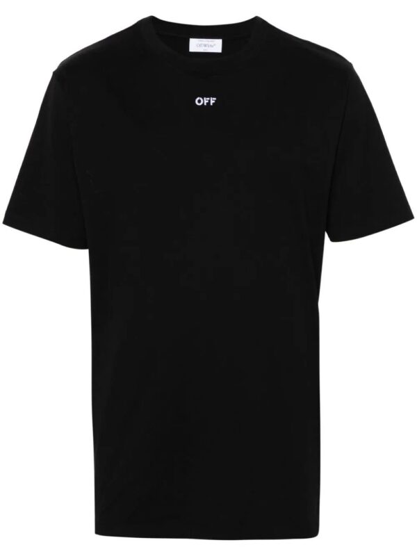 Off-White  logo-embroidered cotton T-shirt