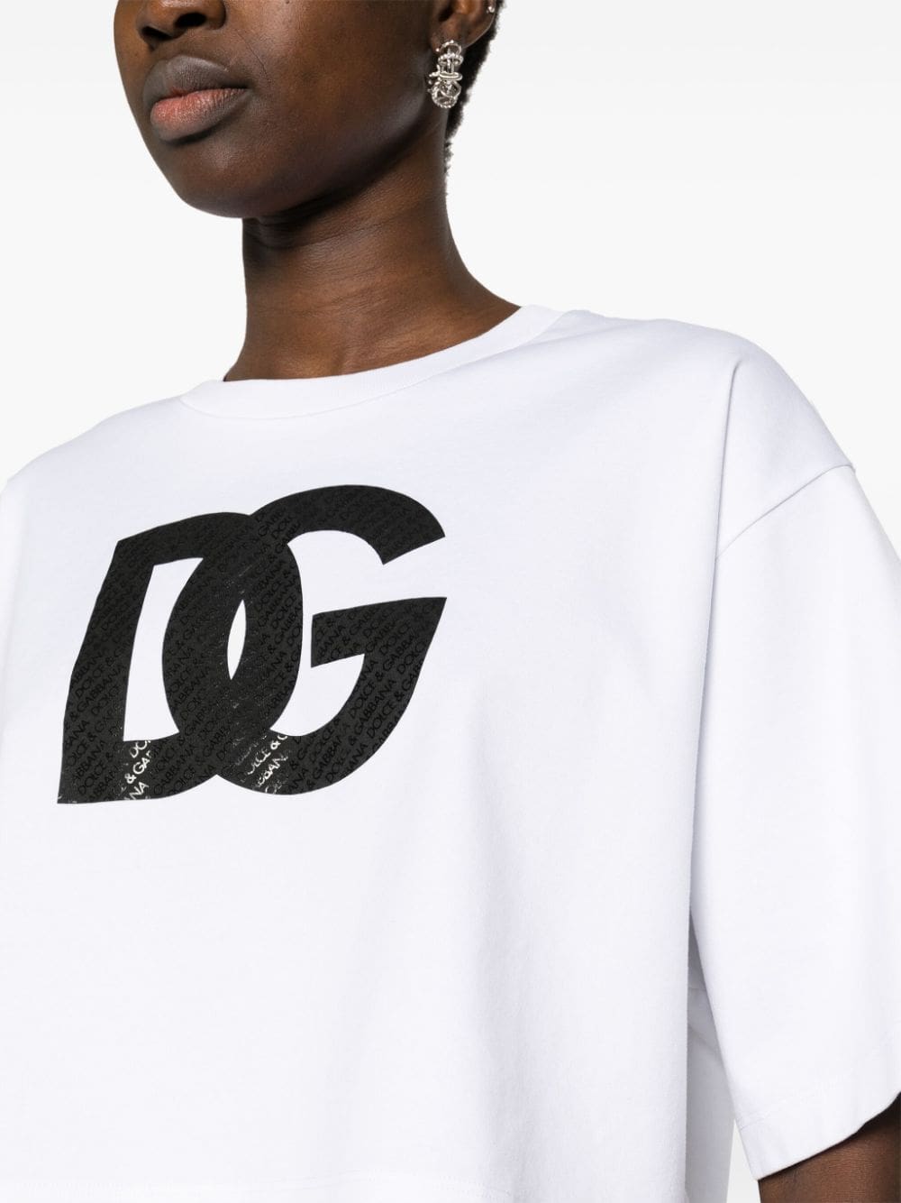 Dolce & Gabbana logo-print cropped T-shirt - Image 5