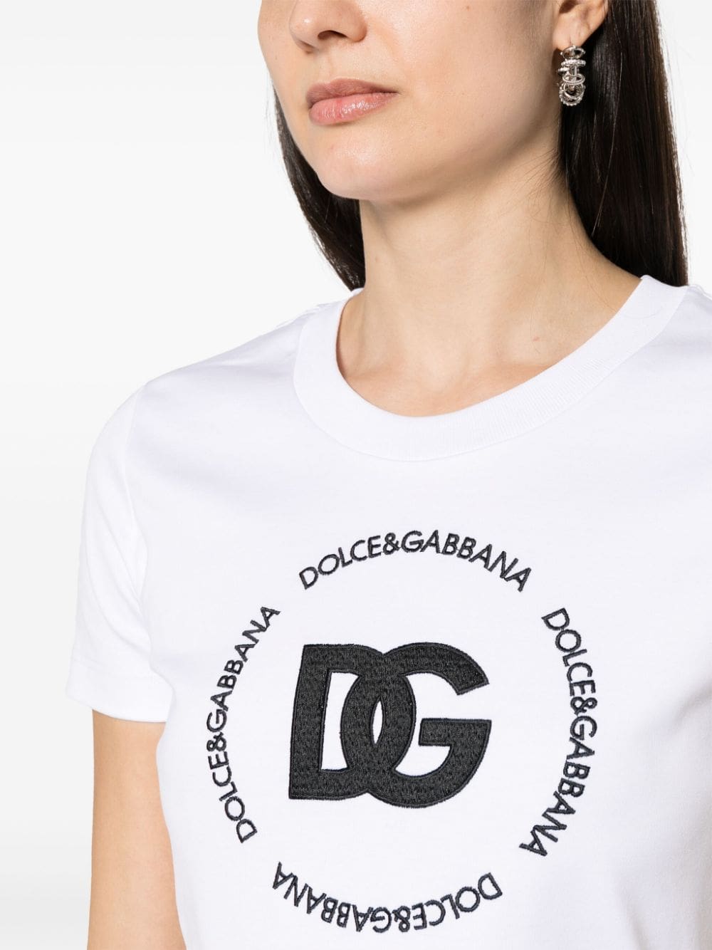 Dolce & Gabbana embroidered-logo interlock T-shirt - Image 5