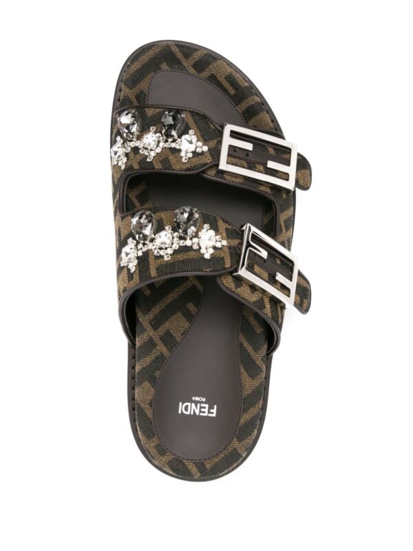 FENDI FF-jacquard canvas slides - Image 4