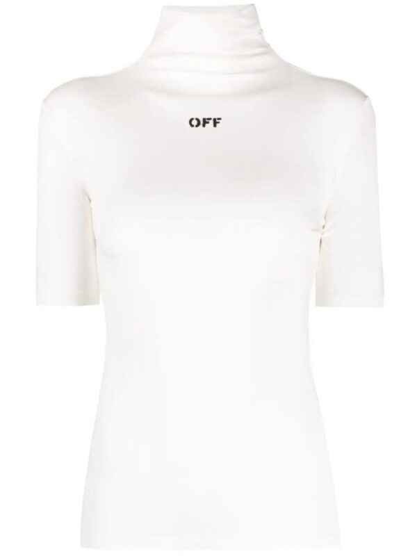 Off-White  logo-print high-neck T-shirt