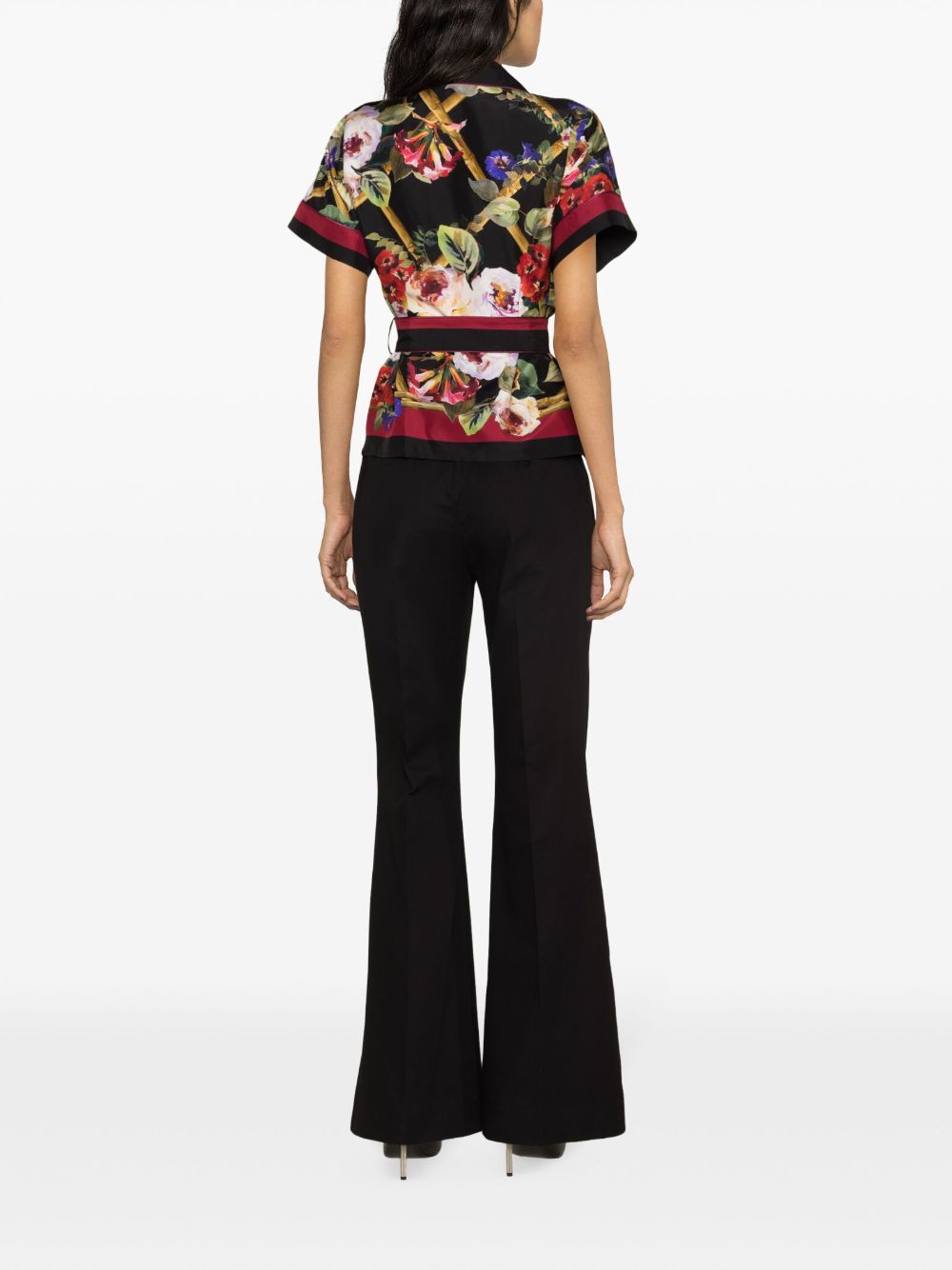 Dolce & Gabbana floral-print belted silk shirt - Image 4
