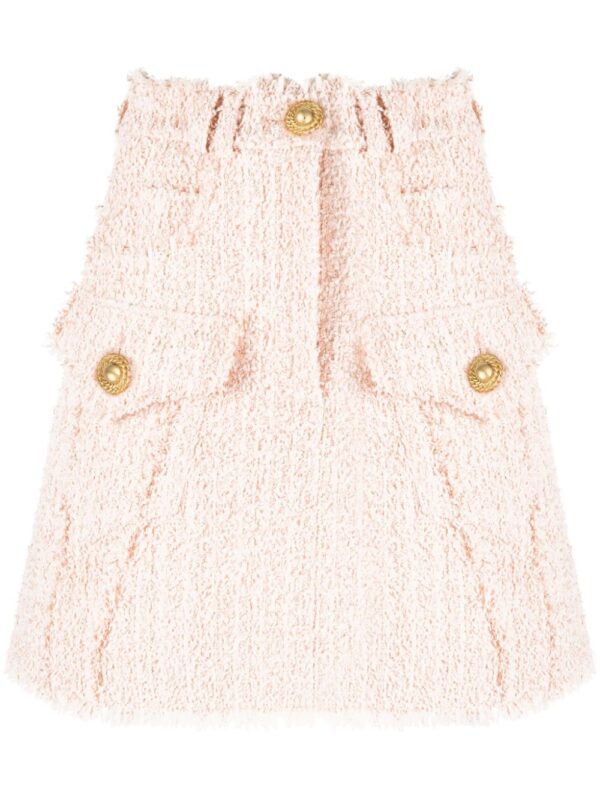 Balmain  frayed tweed miniskirt