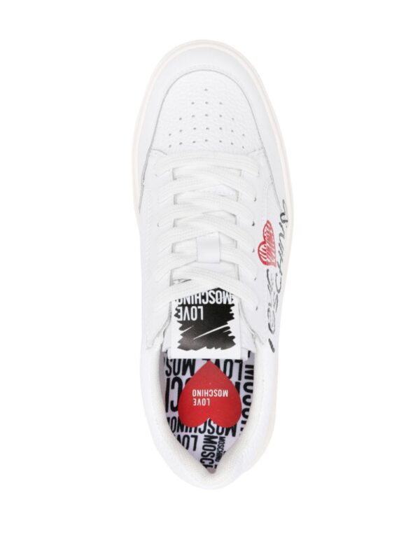Love Moschino logo-print leather sneakers - Image 4