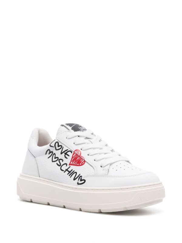 Love Moschino logo-print leather sneakers - Image 2
