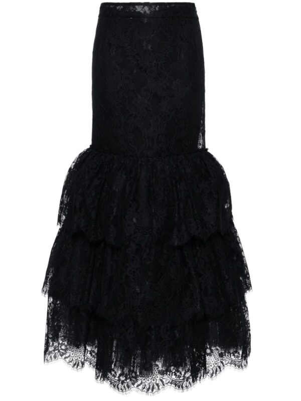 Moschino  lace-overlay skirt
