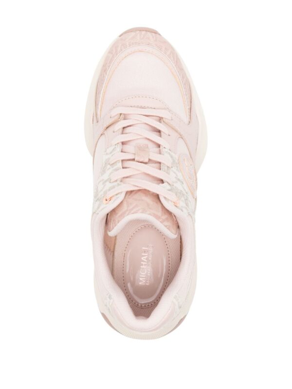 Michael Kors Zuma gold-tone logo-plaque leather sneakers - Image 4
