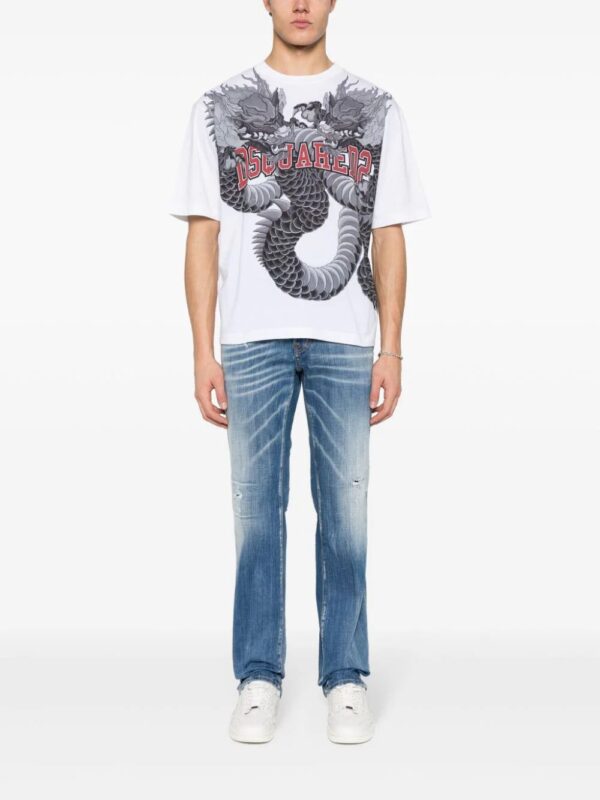 DSQUARED2  dragon-print cotton T-shirt - Image 2