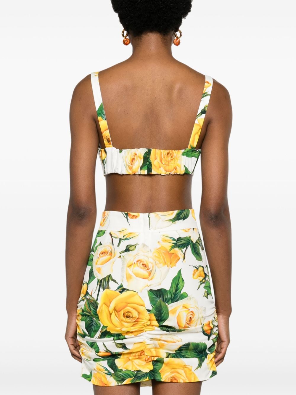 Dolce & Gabbana rose-print cotton crop top - Image 4