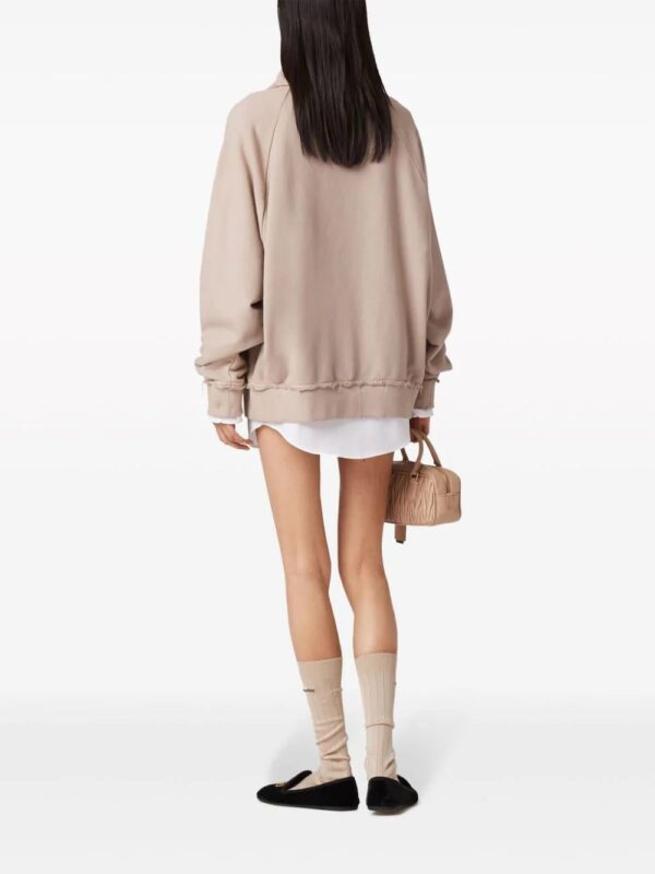 Miu Miu  logo-appliqué longsleeved polo shirt - Image 3