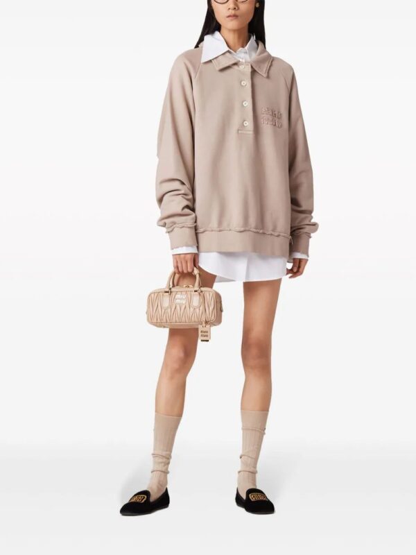 Miu Miu  logo-appliqué longsleeved polo shirt - Image 2