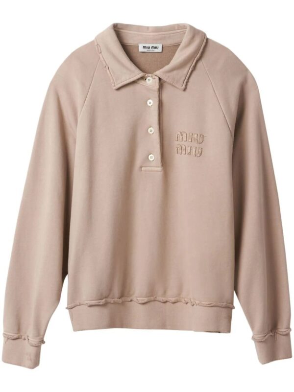 Miu Miu  logo-appliqué longsleeved polo shirt