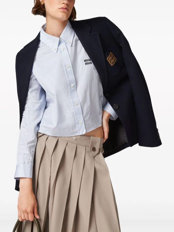 Miu Miu  pleated gabardine wool skirt - Image 4