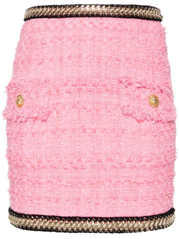 Balmain  chain-embellished tweed miniskirt
