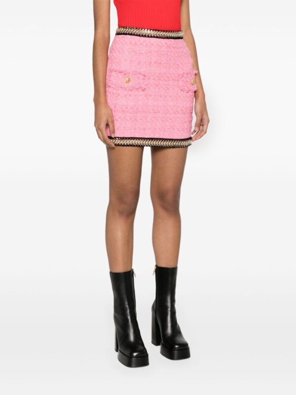 Balmain  chain-embellished tweed miniskirt - Image 3