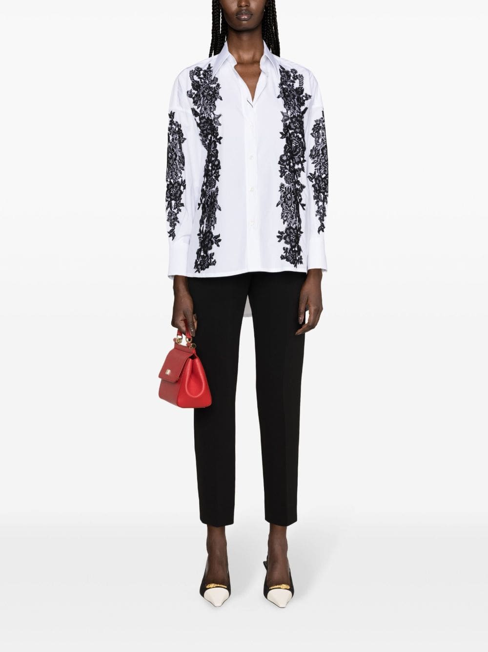 Dolce & Gabbana lace-trim cotton shirt - Image 2