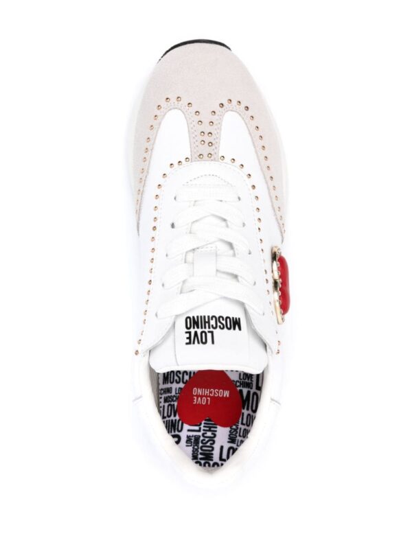 Love Moschino heart-patch leather sneakers - Image 4