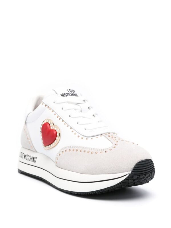 Love Moschino heart-patch leather sneakers - Image 2