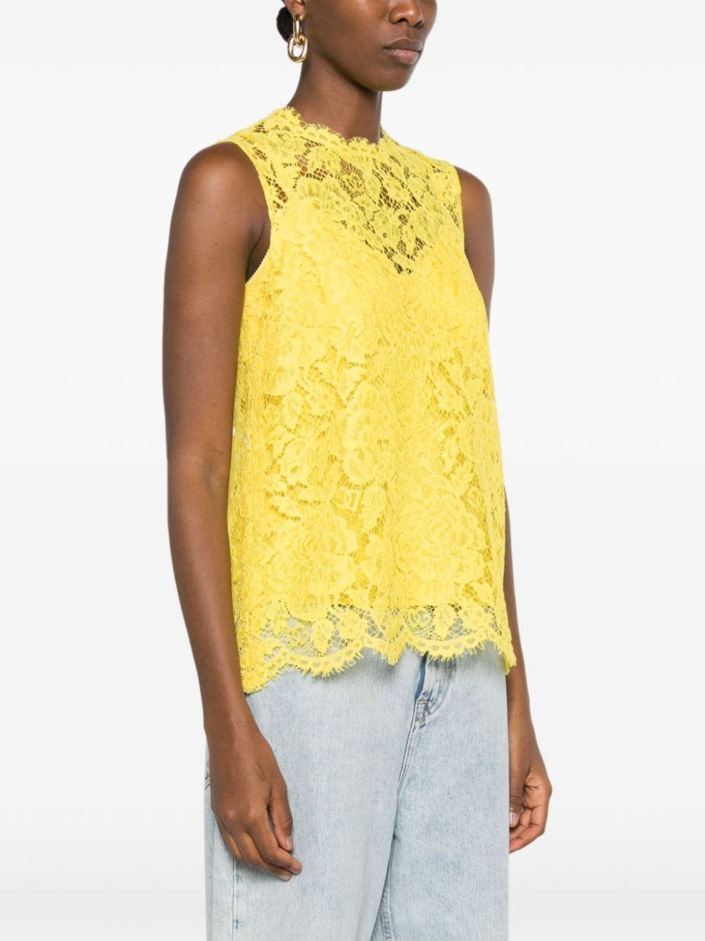 Dolce & Gabbana floral-lace scallop-collar top - Image 3