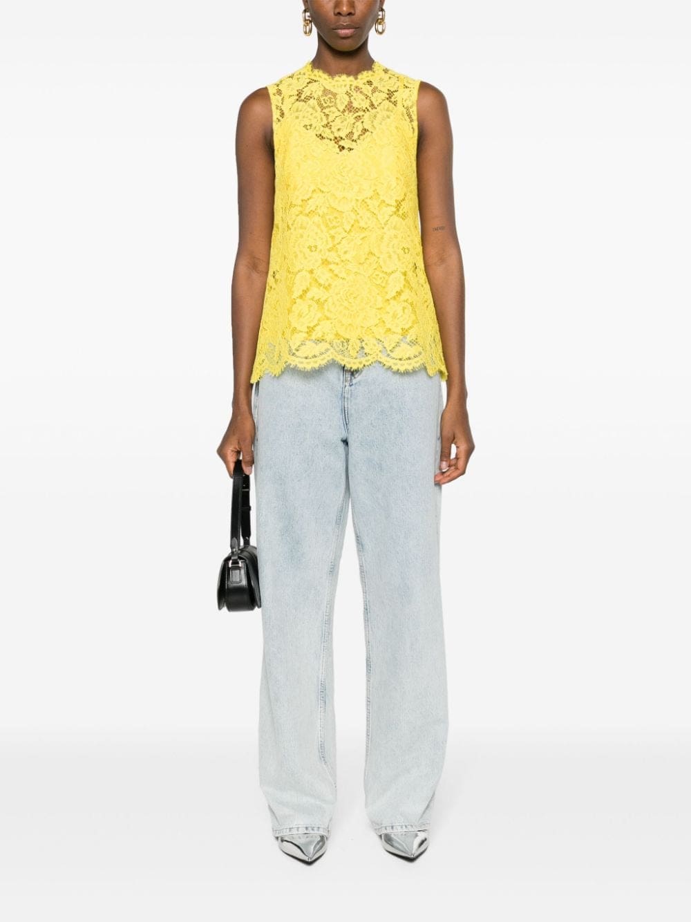 Dolce & Gabbana floral-lace scallop-collar top - Image 2