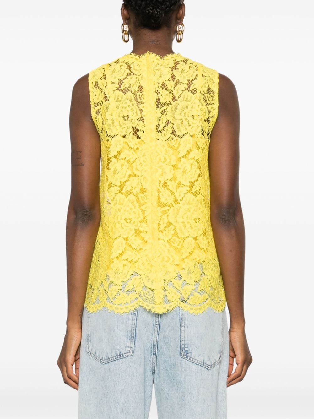 Dolce & Gabbana floral-lace scallop-collar top - Image 4