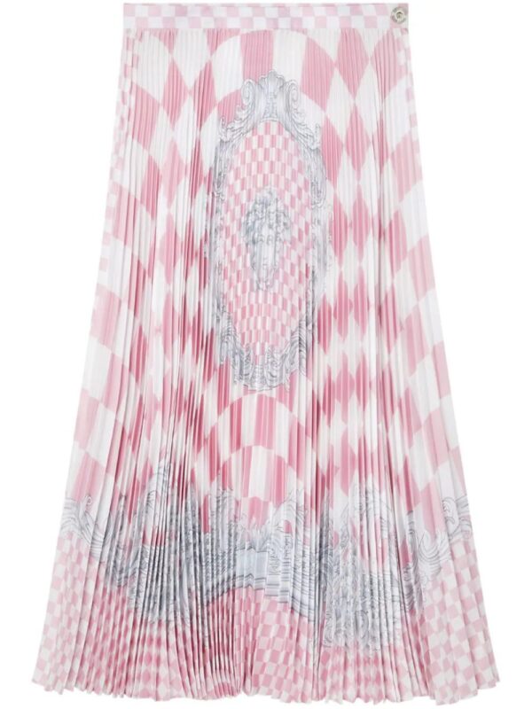 Versace  Medusa-print pleated midi skirt
