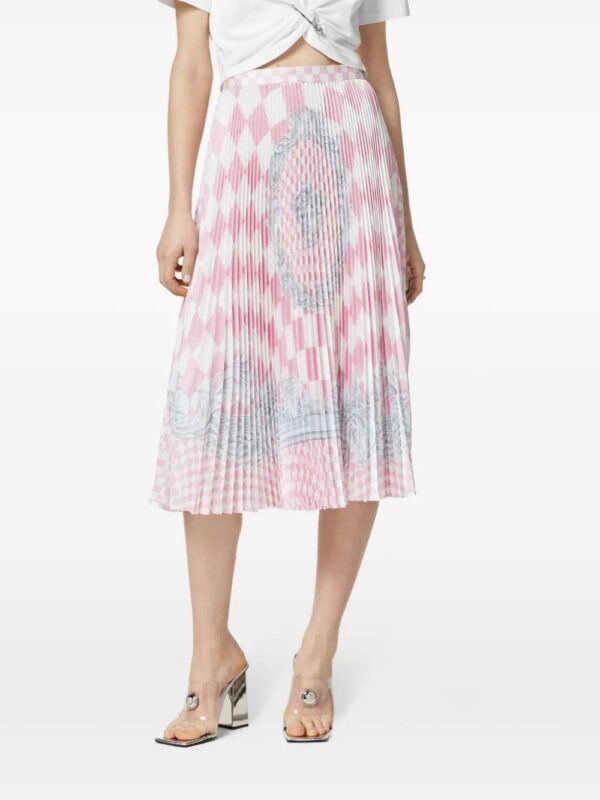 Versace  Medusa-print pleated midi skirt - Image 3