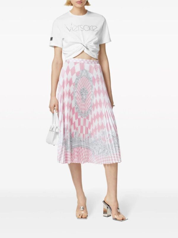 Versace  Medusa-print pleated midi skirt - Image 2
