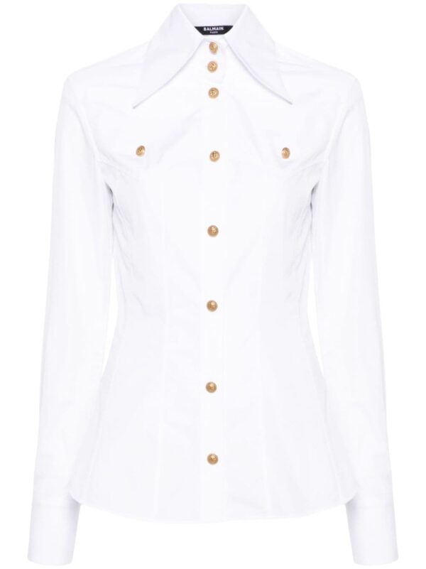 Balmain exposed-seam cotton shirt
