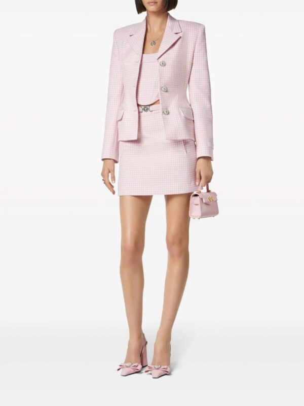 Versace  Medusa Biggie gingham-check miniskirt - Image 2