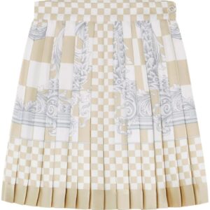 Versace  Barocco checkerboard-print silk miniskirt