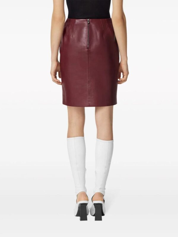 Versace  logo-plaque leather skirt - Image 3