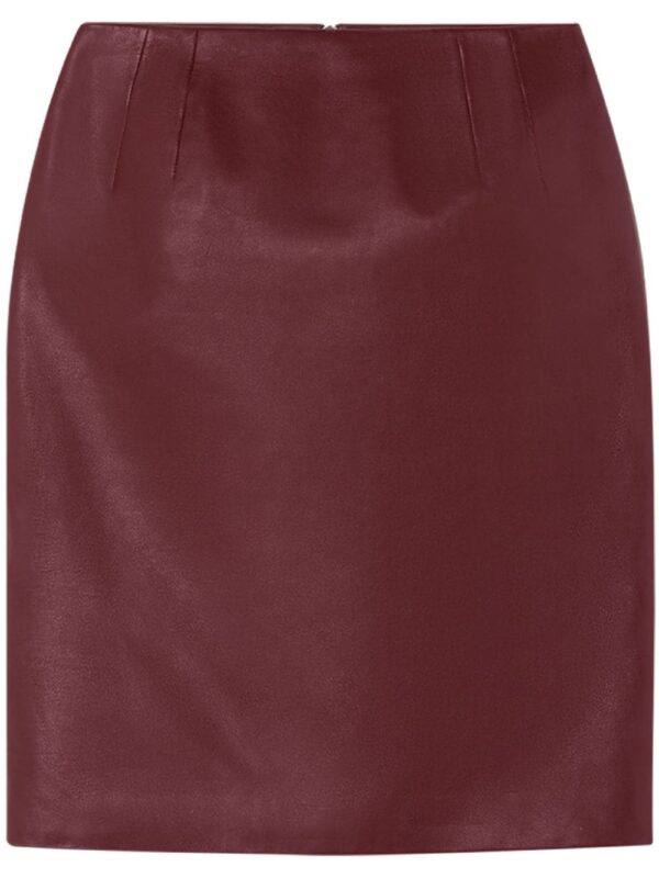 Versace  logo-plaque leather skirt