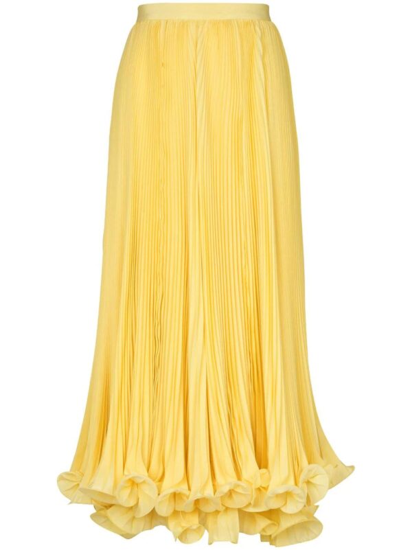 Balmain  pleated ruffle-hem skirt