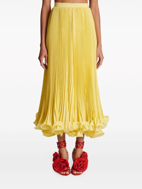 Balmain  pleated ruffle-hem skirt - Image 4
