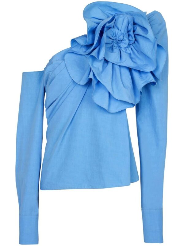 Balmain  ruffle-detailed asymmetric blouse