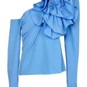 Balmain ruffle-detailed asymmetric blouse