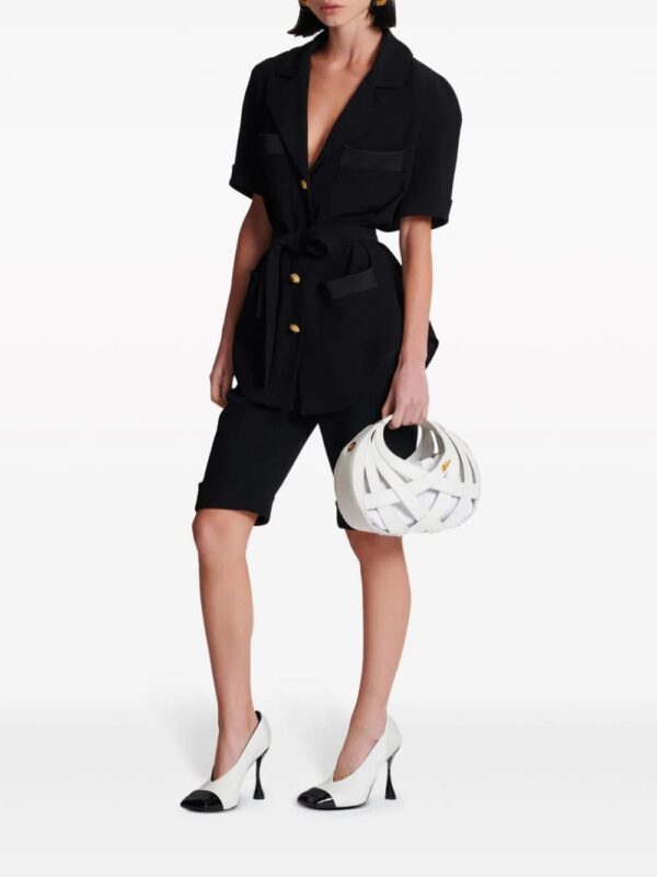 Balmain  belted crepe short-sleeve shirt - Image 2